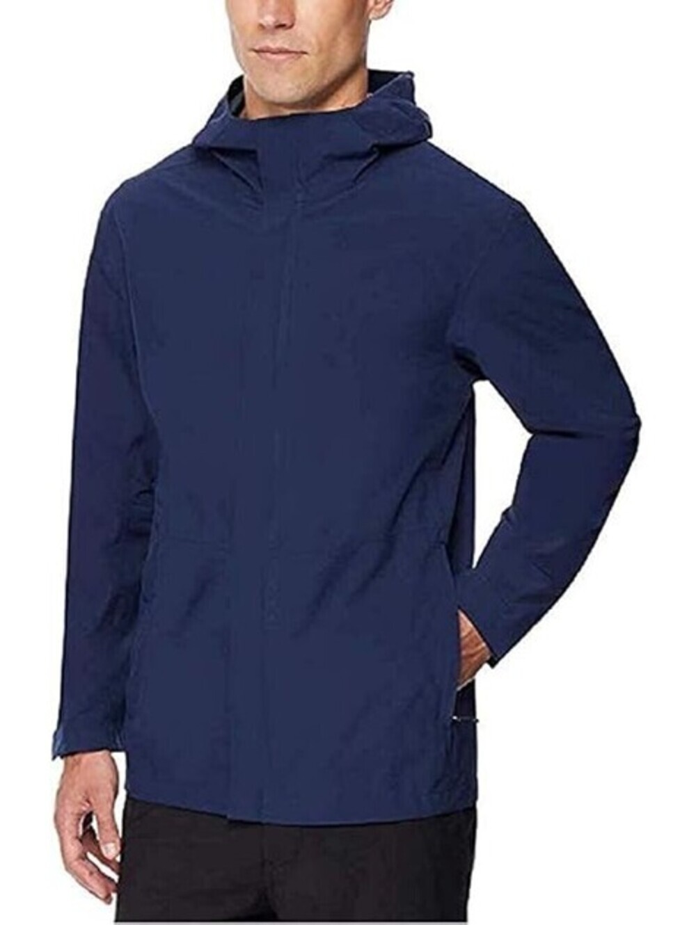 32 Degrees Men Packable Rain Jacket With Hood Size M